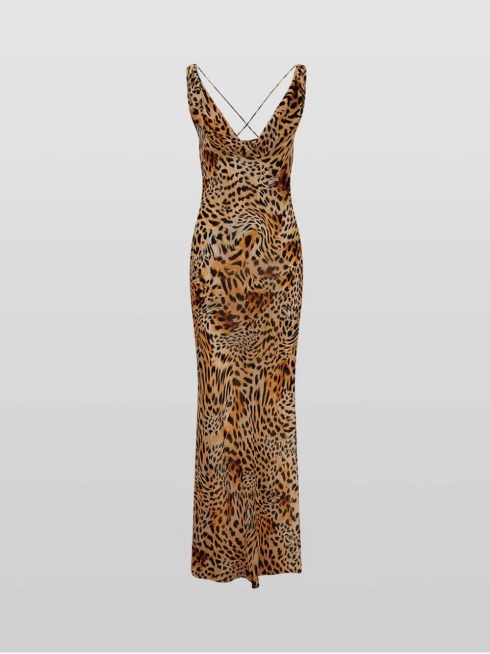 Rat & Boa Laviza Low Back Maxi Dress Cheetah Print Size XXL